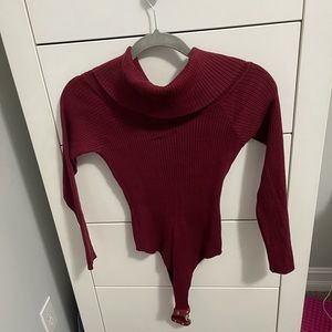Maroon Sweater Body Suit